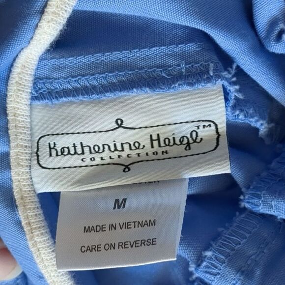 KATHERINE HEIGL Blue Cargo Scrub Pants, Drawstring Elastic Waist, 3 Pockets, MED - Picture 7 of 9